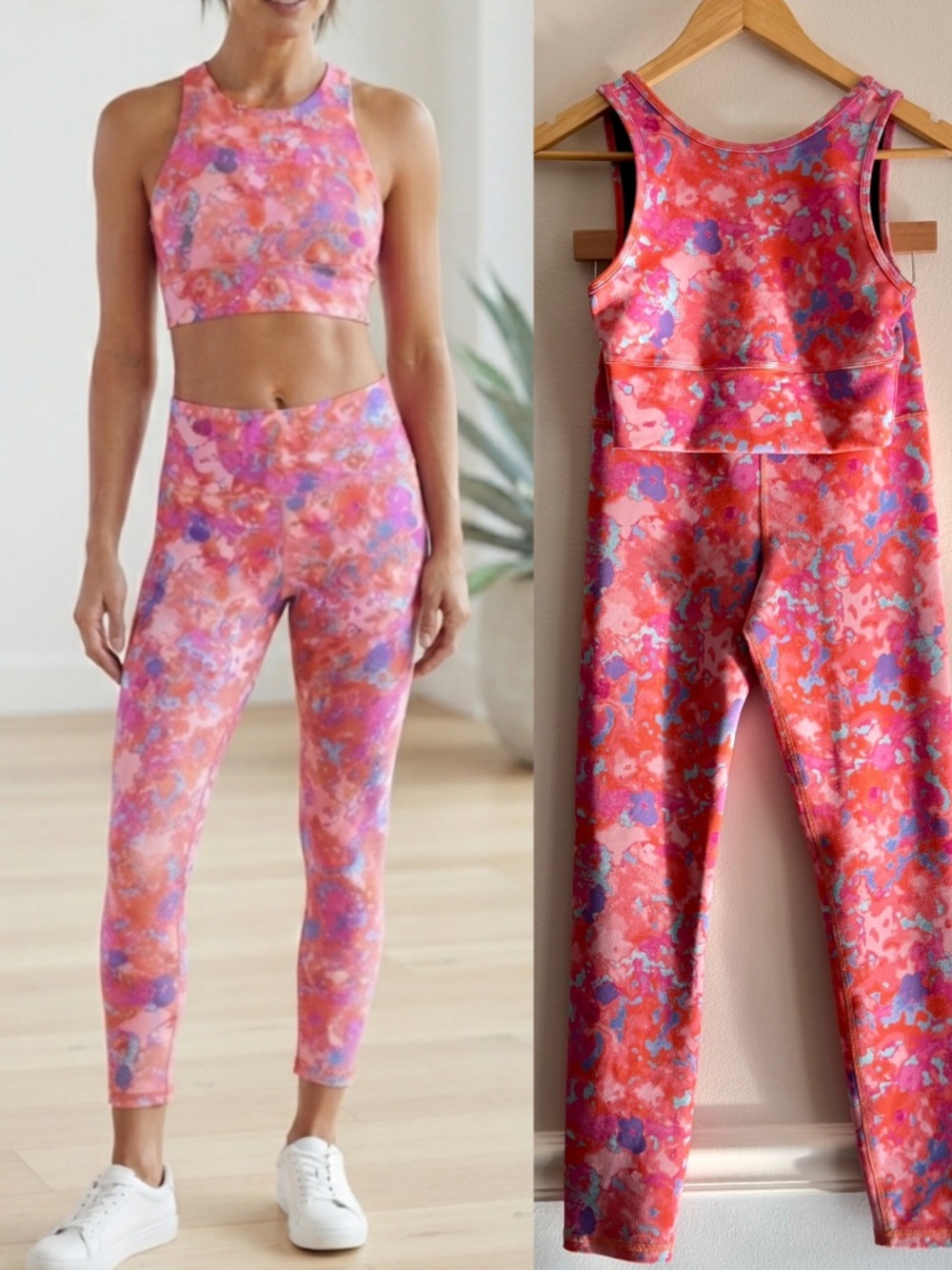 Anthropologie Daily Practice Liana Set Work Out Athletic Leggings High Neck Top